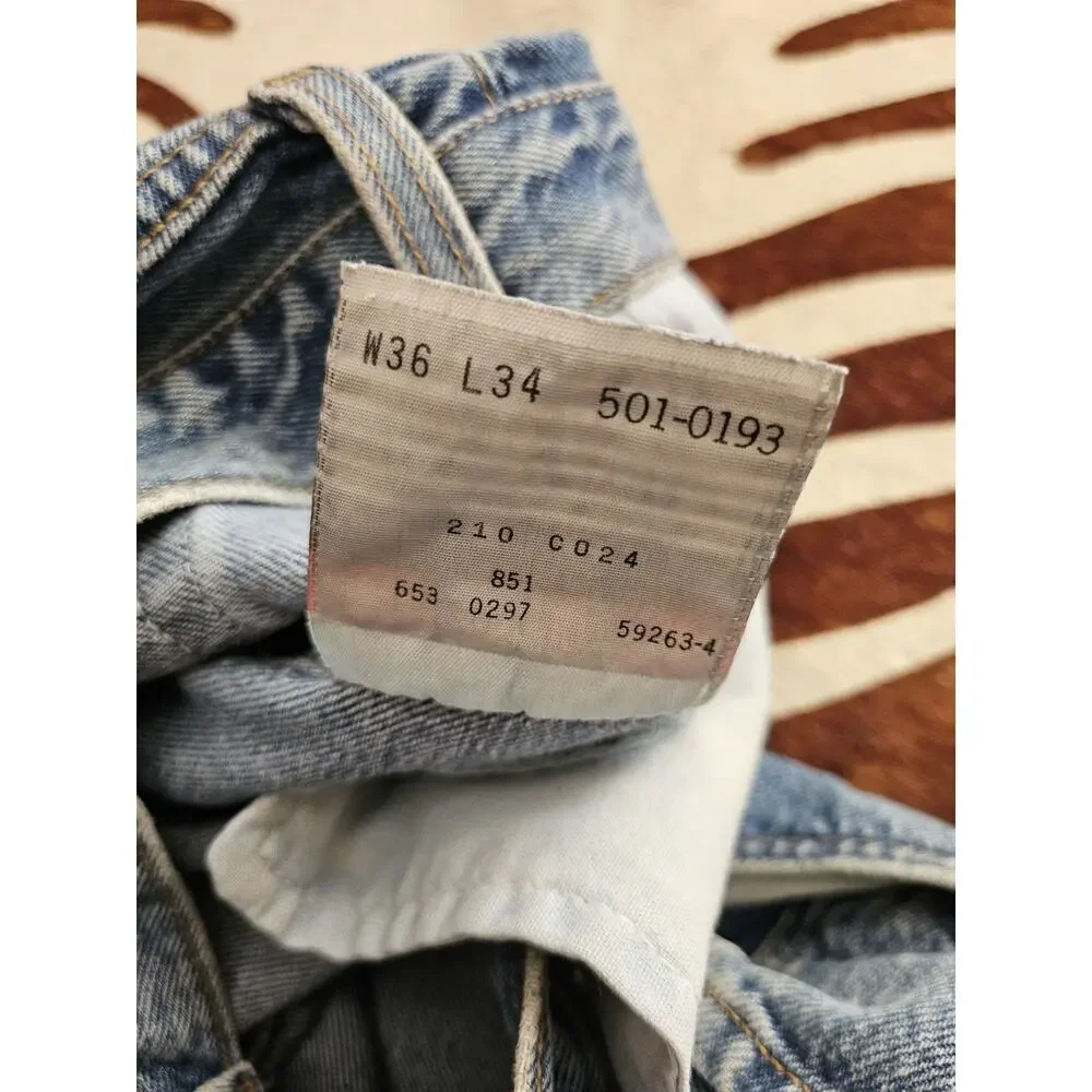 Vintage Made In USA Levi 501 Button Fly Jeans Mens 36x34 Blue Denim